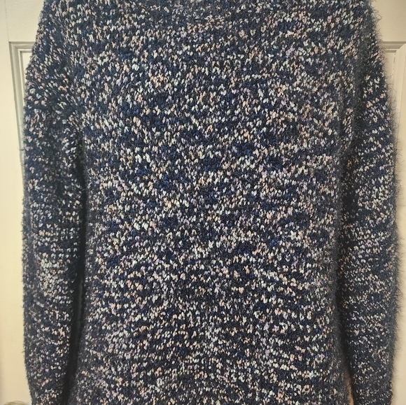 89th Madison Sweater Women's Medium M Acrylic Crew Neck Pullover Blue Multicolor - Picture 10 of 13